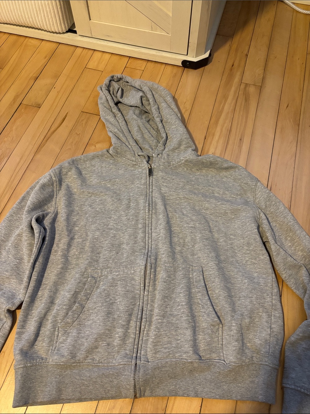 H&M Gray Full-Zip Hooded Sweatshirt